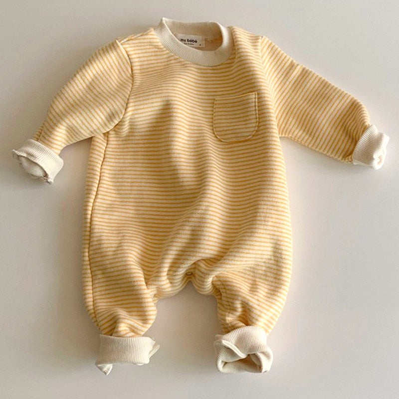 Thick Striped Sweater Jumpsuit