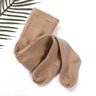 Solid Ribbed Baby Tights Stockings
