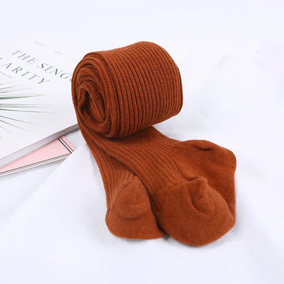 Solid Ribbed Baby Tights Stockings