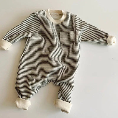 Thick Striped Sweater Jumpsuit