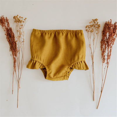 Baby Girl Solid Linen Shorts