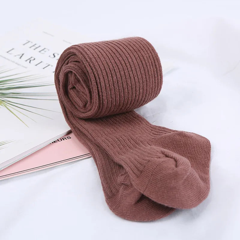 Solid Ribbed Baby Tights Stockings