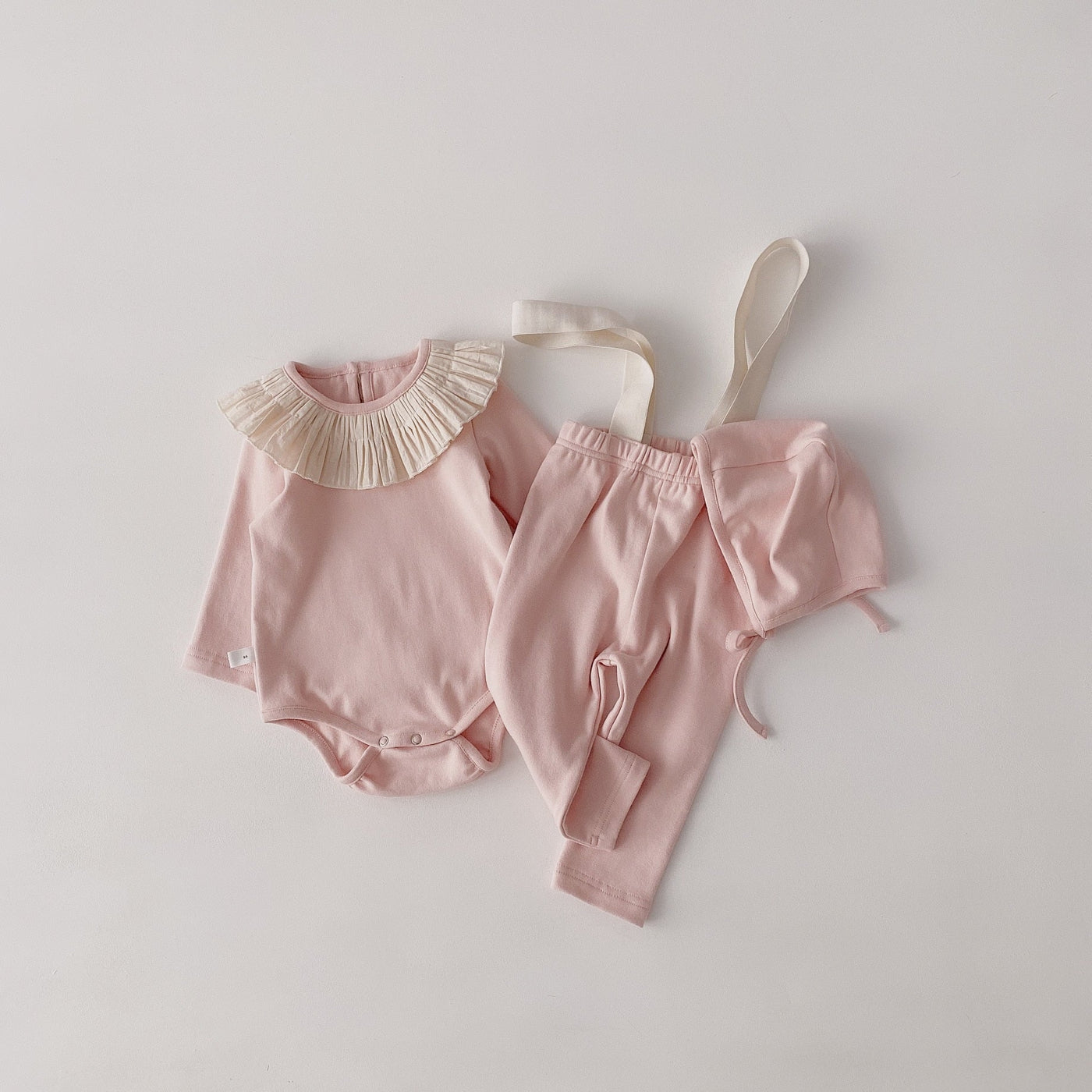 Frill Bodysuit Suspender Leggings Set