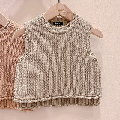 Solid Sleeveless Pullover Vest