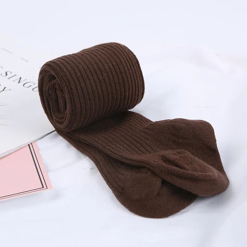 Solid Ribbed Baby Tights Stockings