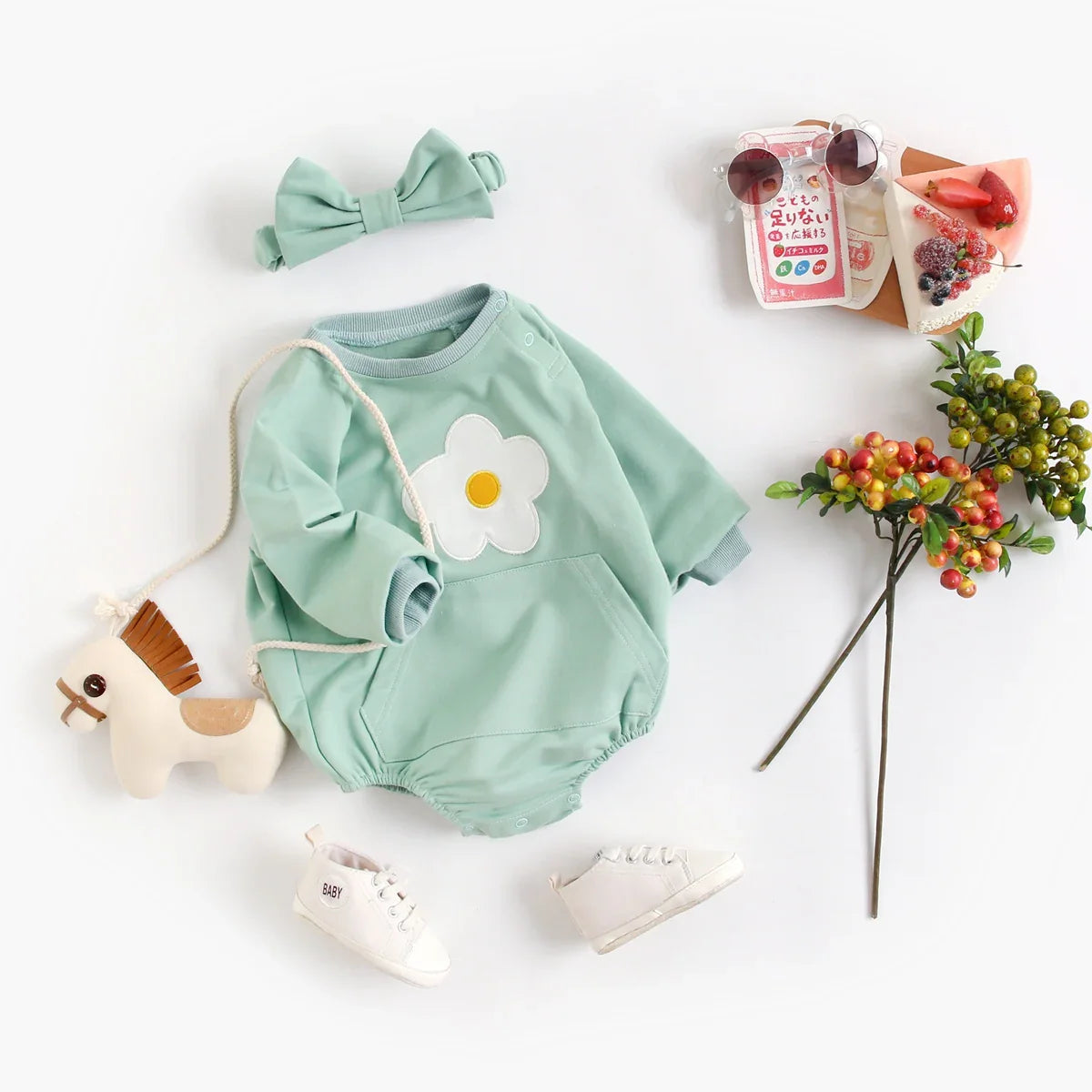 Flower Long Sleeve Onesie
