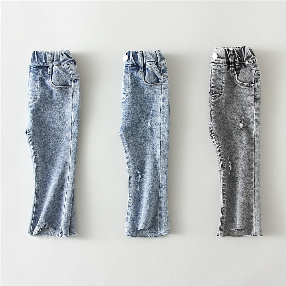 Girls Denim Boot Cut Pants