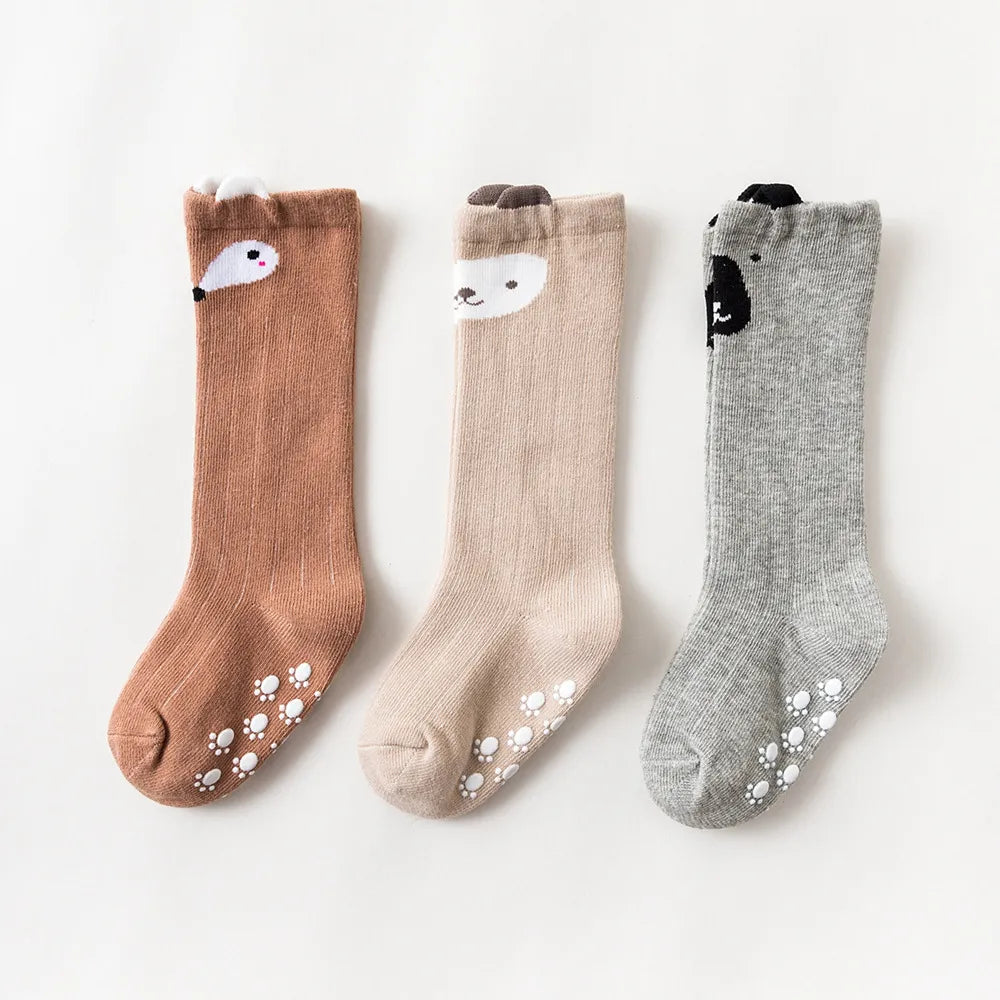 3 Pairs Baby Cotton Thigh High Socks