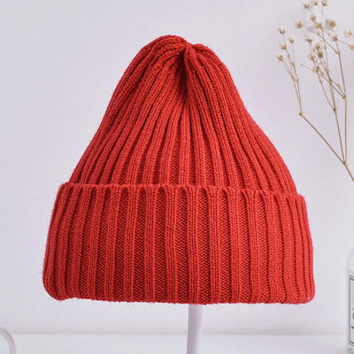 Solid Color Ribbed Beanie Hat