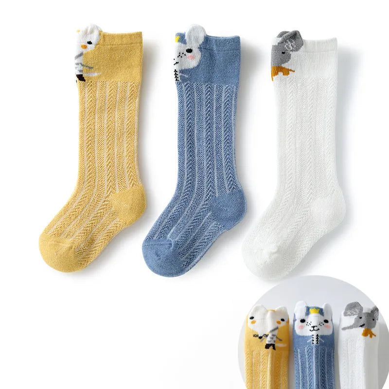 3 Pairs Baby Cotton Thigh High Socks