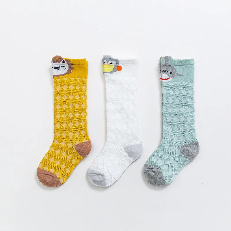 3 Pairs Baby Cotton Thigh High Socks