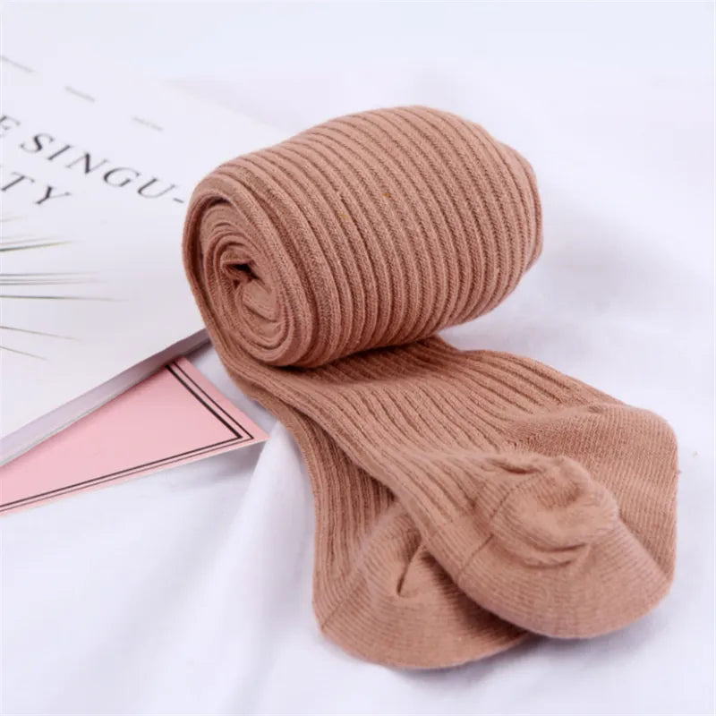 Solid Ribbed Baby Tights Stockings