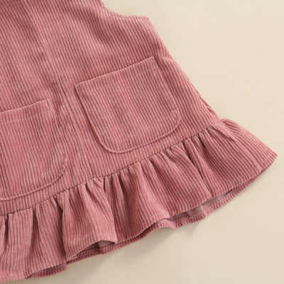 Floral Blouse Frill Suspender Dress Set