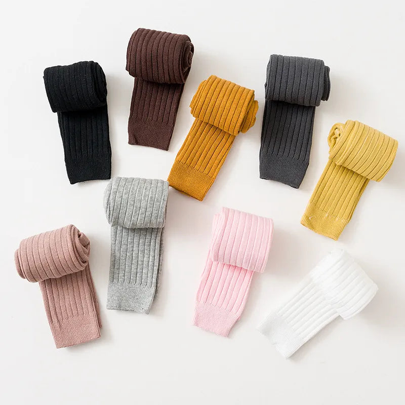 Girls Solid Cotton Tights leggings