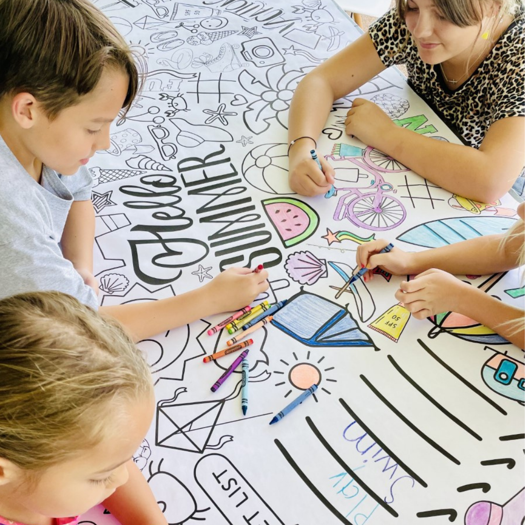 Summer Bucket List Coloring Tablecloth
