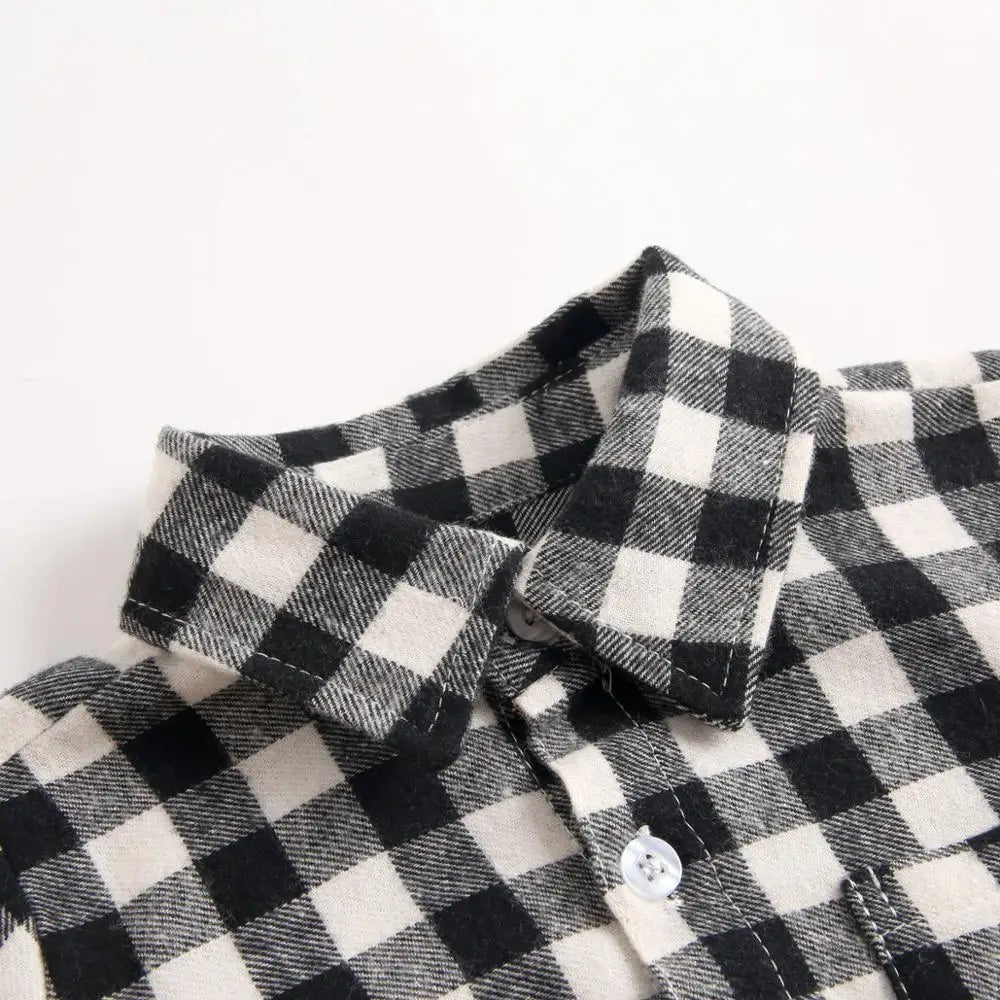 Button Up Plaid  Bodysuit