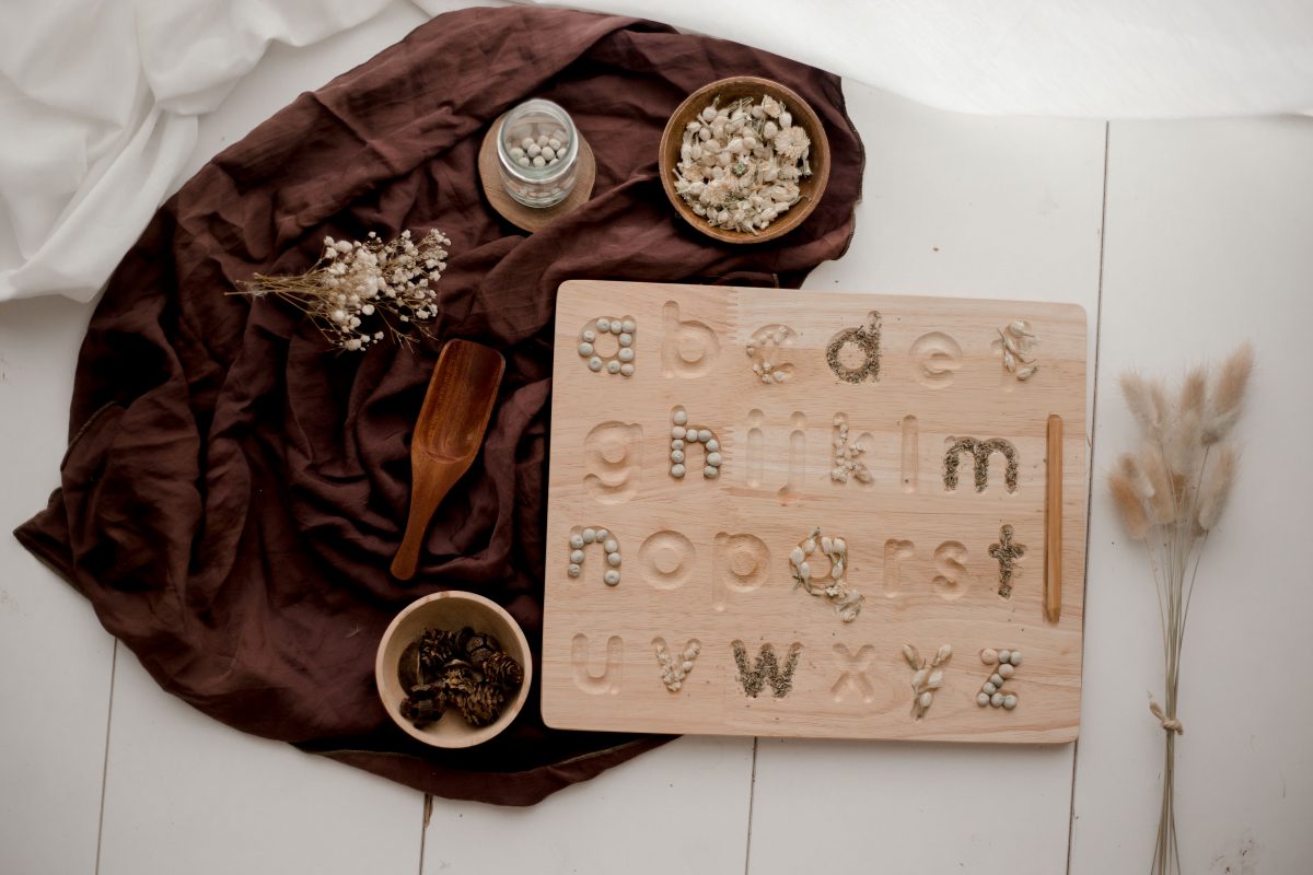 QToys Lower case letter lacing board