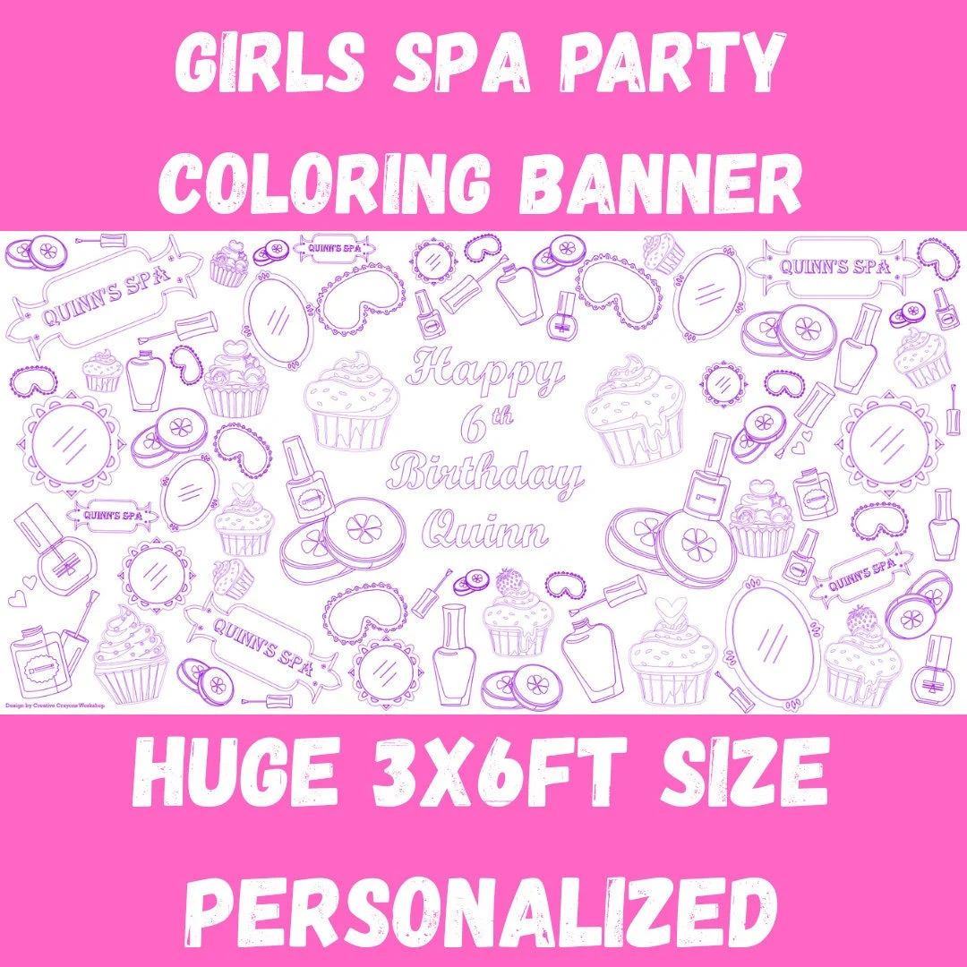 Spa Party Coloring Tablecloth