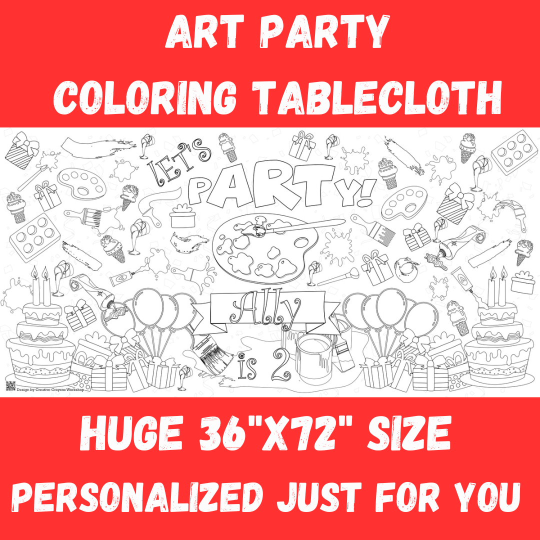 Art Party Coloring Tablecloth