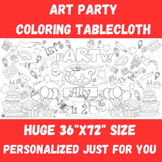 Art Party Coloring Tablecloth