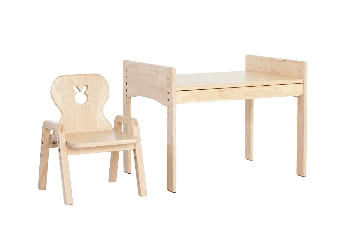 Mesasilla Primary Adjustable Table Set - with drawer-Bear Elephant Car Rabbit  Star - Height Adjustable