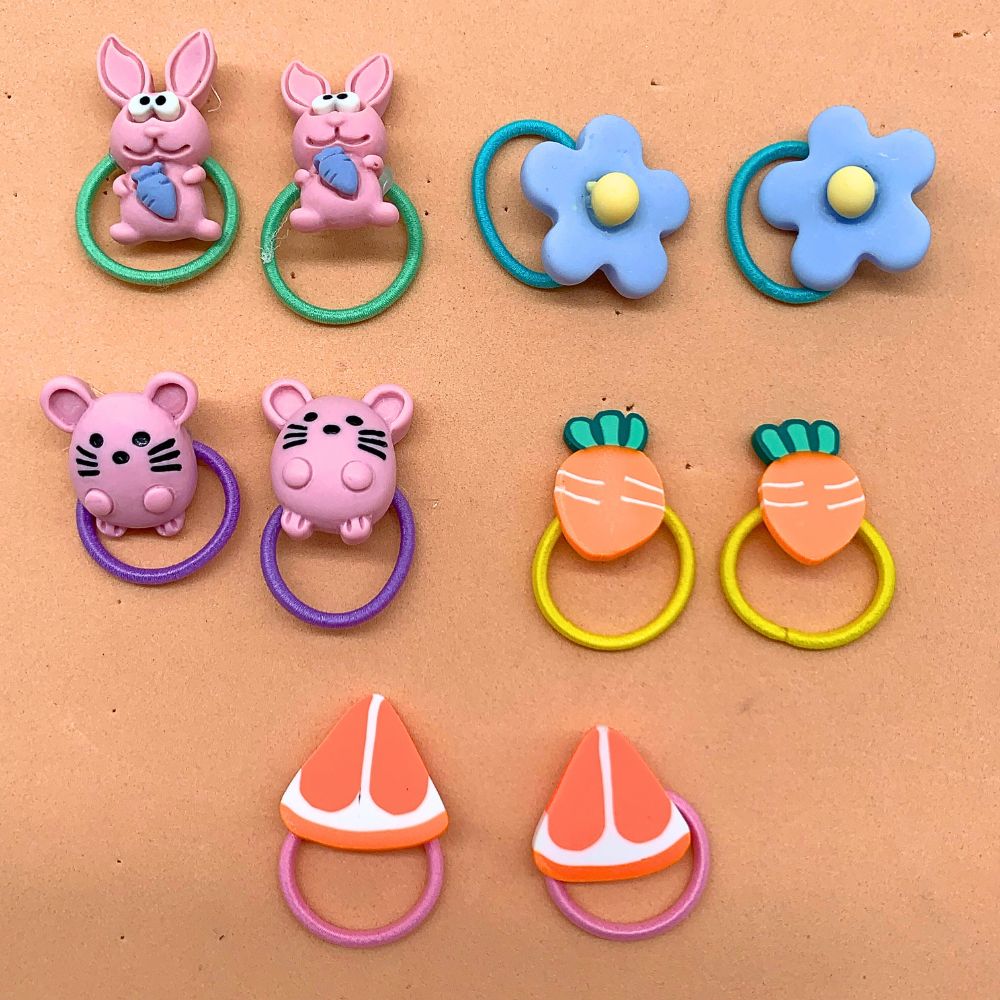 Cartoon Cutie Hair Ties (10 pcs)