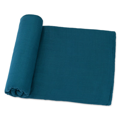 Muslin Swaddle Blanket, 1 Pack by Comfy Cubs - Neptune