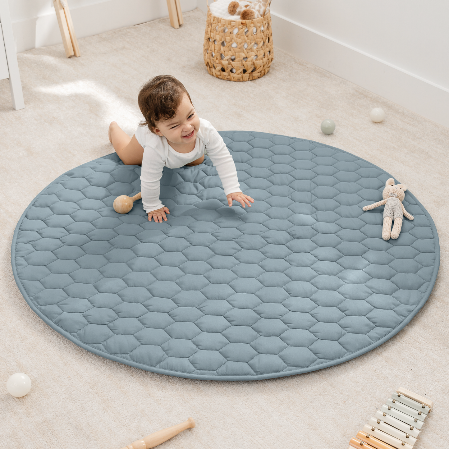 Play Mat with Non-Slip Bottom - Pacific Blue