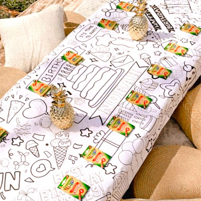Happy Birthday Coloring Tablecloth