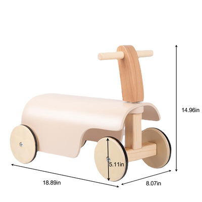 Kids Toddler Wooden Ride-On Toy with Wheels and Walker