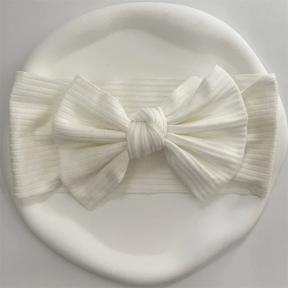 Ribbed Bow Elastic Soft Headband