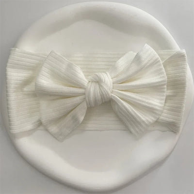 Ribbed Bow Elastic Soft Headband