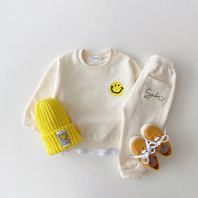 Smiley Face Print Jogger Set