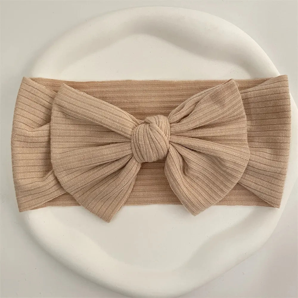 Ribbed Bow Elastic Soft Headband