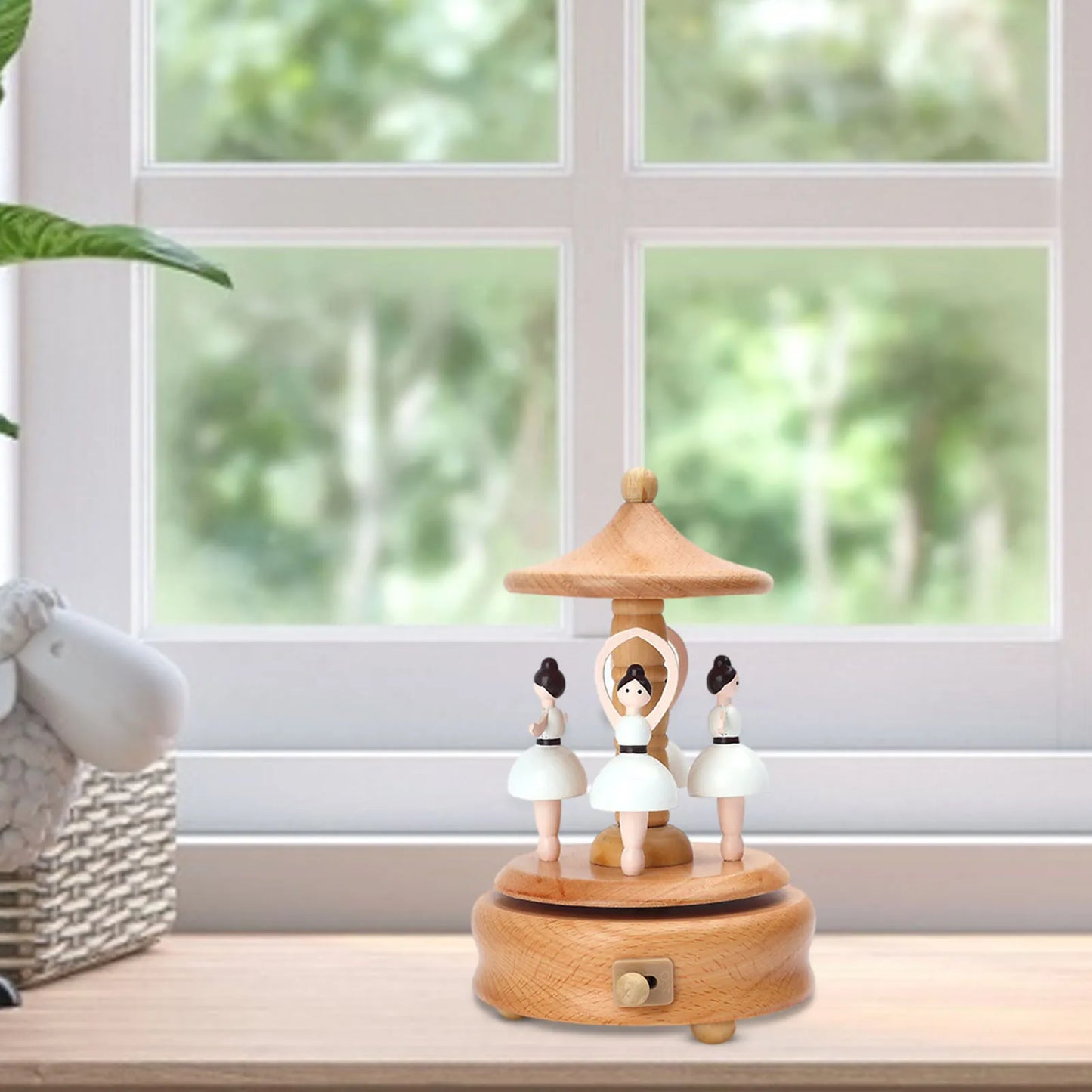 Wooden Carousel Music Box