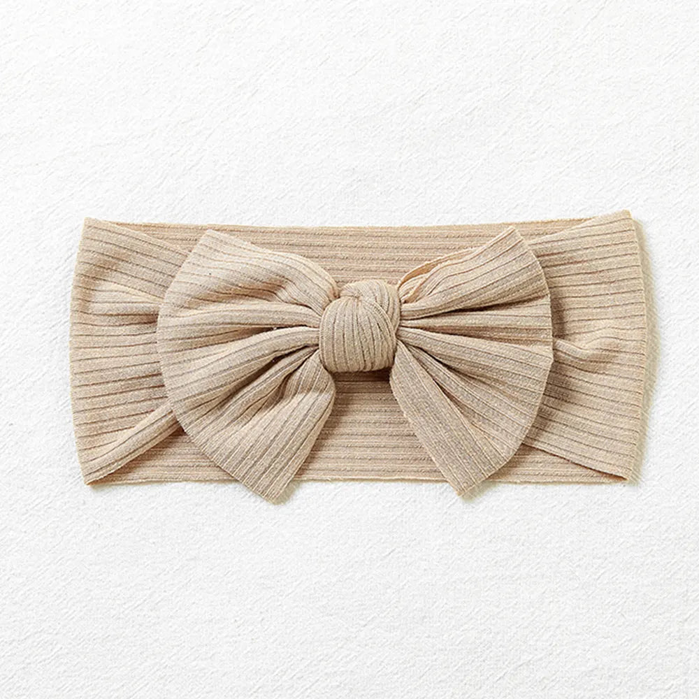 Ribbed Bow Elastic Soft Headband