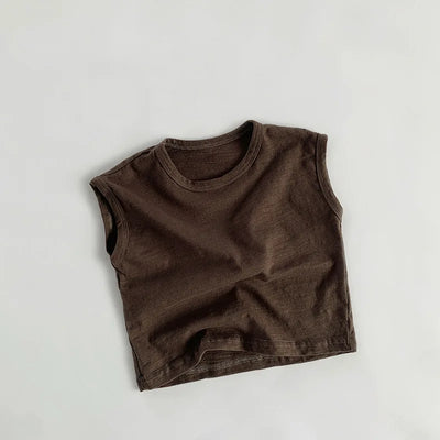 Round Neck Sleeveless Casual T-Shirt