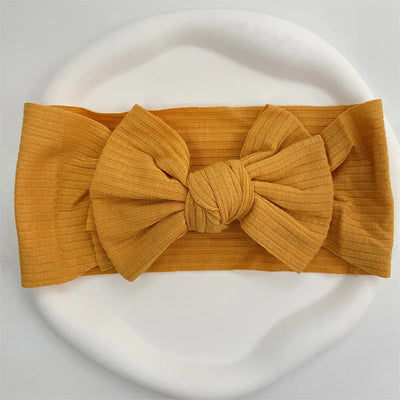 Ribbed Bow Elastic Soft Headband