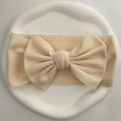 Ribbed Bow Elastic Soft Headband