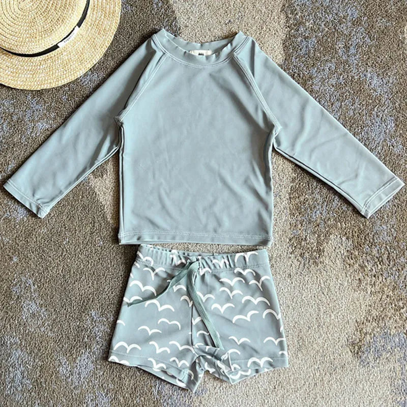 Long Sleeve Printed Swimwear