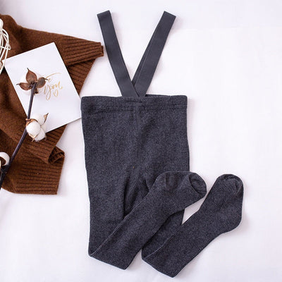 High Waist Footed Suspender Leggings