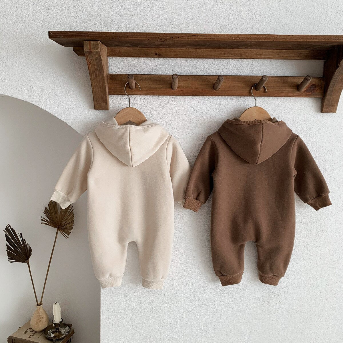 Teddy Bear Patch Hoodie Jumpsuit