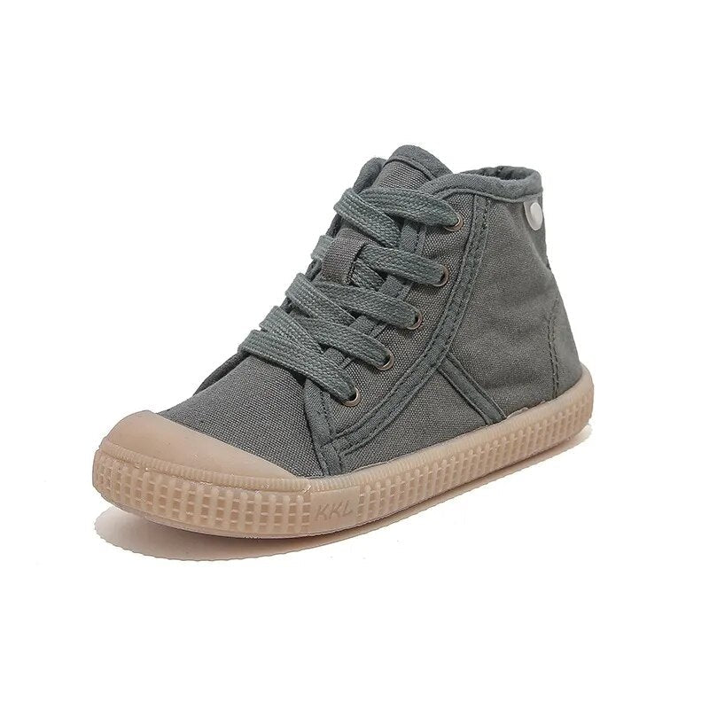 High Top Canvas Lace up Sneakers