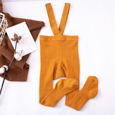 High Waist Footed Suspender Leggings