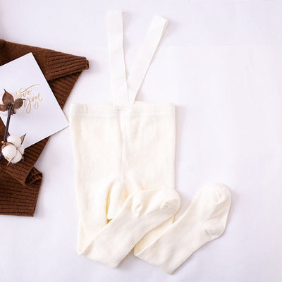 High Waist Footed Suspender Leggings