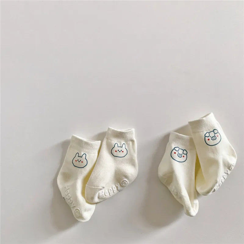 Animal Outlined Soft Floor Socks