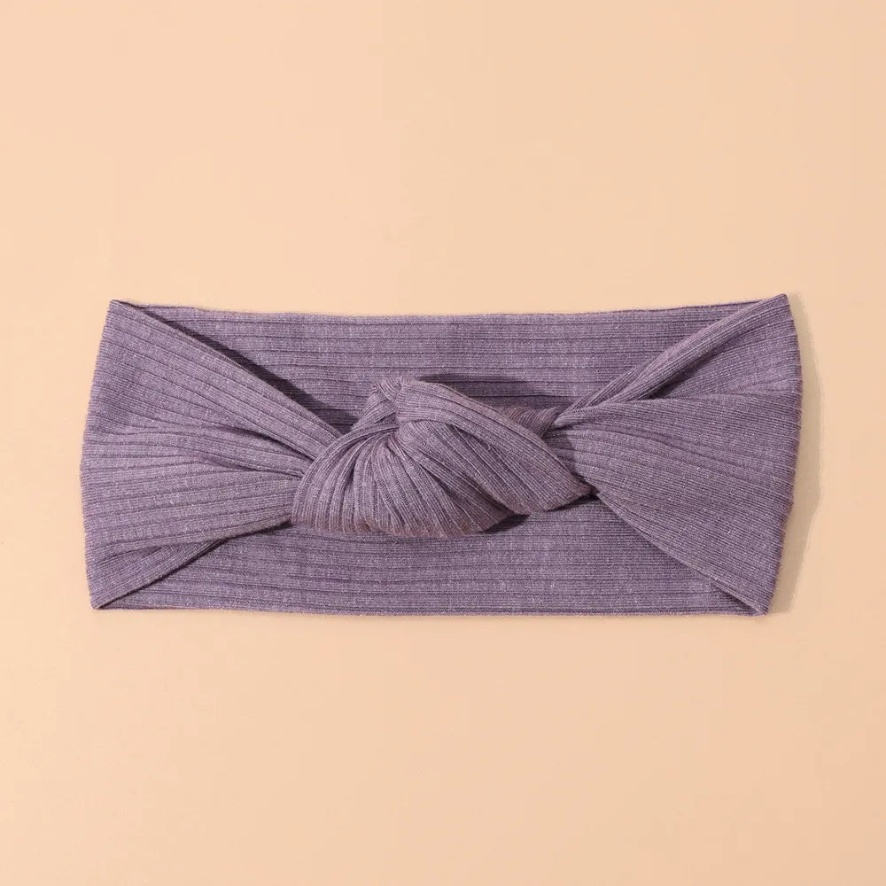 Ribbed Bow Elastic Soft Headband