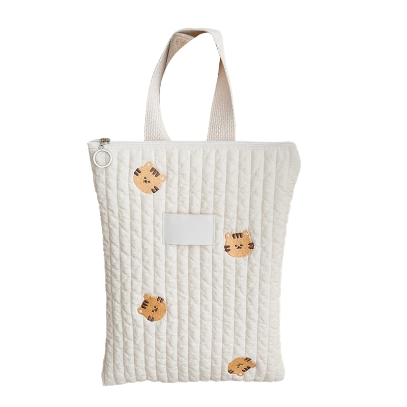 Quilted Embroidered Diaper travel Bag