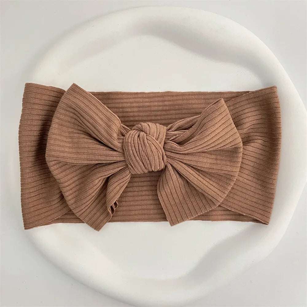 Ribbed Bow Elastic Soft Headband