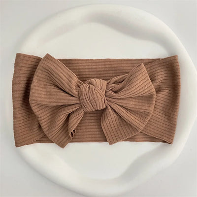 Ribbed Bow Elastic Soft Headband